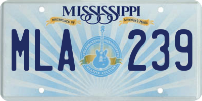 MS license plate MLA239