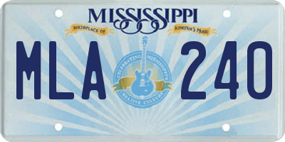 MS license plate MLA240