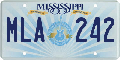 MS license plate MLA242