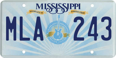MS license plate MLA243