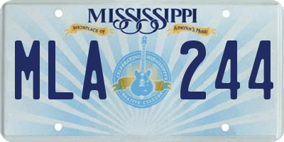 MS license plate MLA244