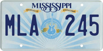 MS license plate MLA245