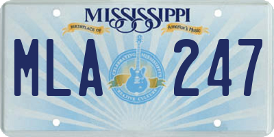MS license plate MLA247