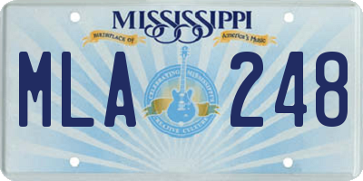 MS license plate MLA248