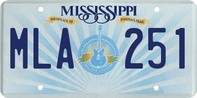 MS license plate MLA251