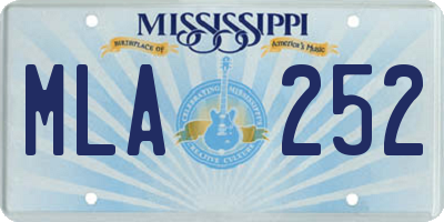 MS license plate MLA252