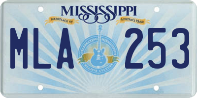 MS license plate MLA253