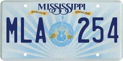 MS license plate MLA254