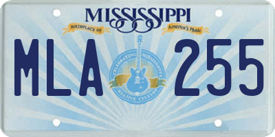 MS license plate MLA255