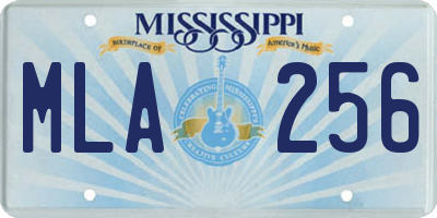 MS license plate MLA256