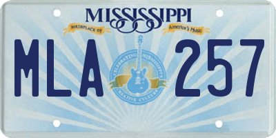 MS license plate MLA257