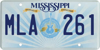 MS license plate MLA261