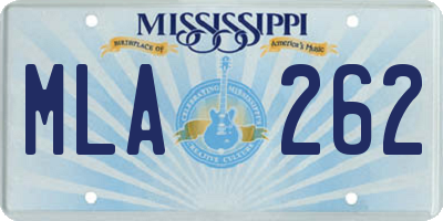 MS license plate MLA262