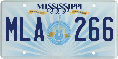 MS license plate MLA266