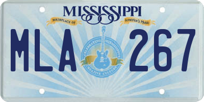 MS license plate MLA267