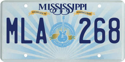 MS license plate MLA268