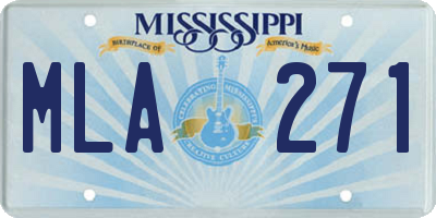 MS license plate MLA271