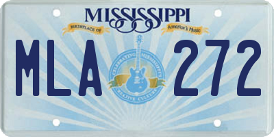 MS license plate MLA272