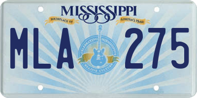 MS license plate MLA275