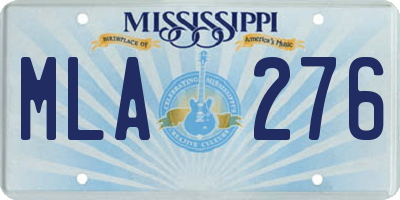 MS license plate MLA276