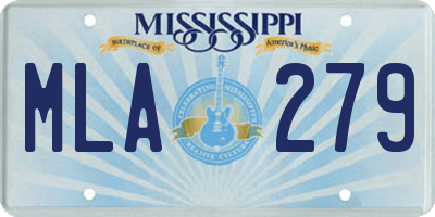 MS license plate MLA279