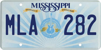 MS license plate MLA282