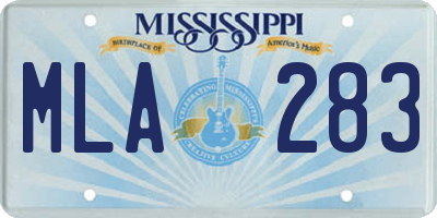 MS license plate MLA283