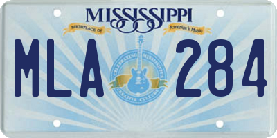 MS license plate MLA284