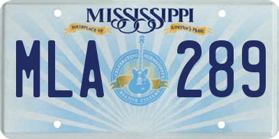 MS license plate MLA289