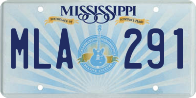 MS license plate MLA291