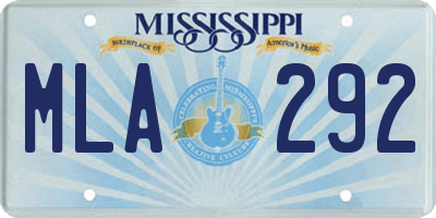 MS license plate MLA292