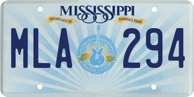 MS license plate MLA294