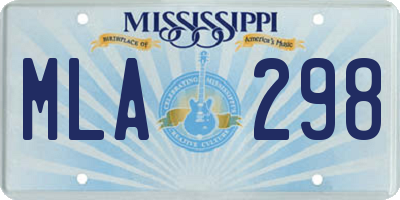 MS license plate MLA298