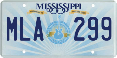 MS license plate MLA299