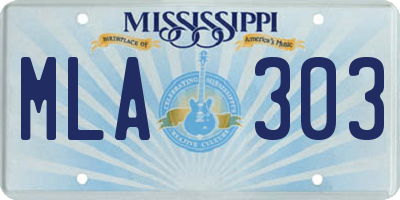 MS license plate MLA303