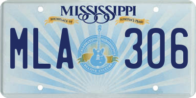 MS license plate MLA306