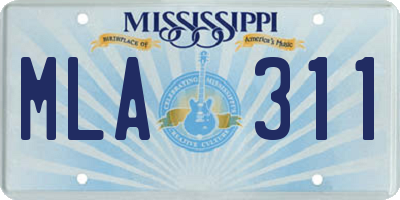 MS license plate MLA311