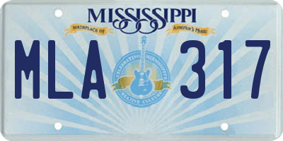 MS license plate MLA317