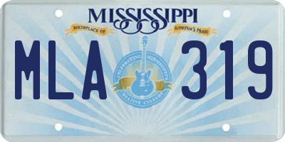 MS license plate MLA319