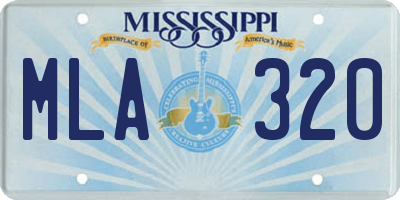 MS license plate MLA320