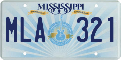 MS license plate MLA321