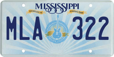 MS license plate MLA322