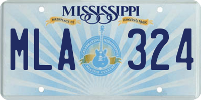 MS license plate MLA324
