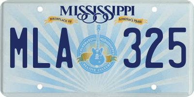 MS license plate MLA325