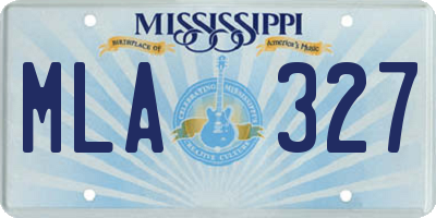 MS license plate MLA327
