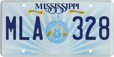 MS license plate MLA328