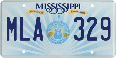 MS license plate MLA329