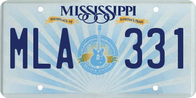MS license plate MLA331