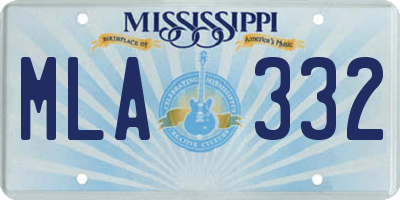 MS license plate MLA332