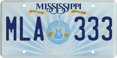 MS license plate MLA333